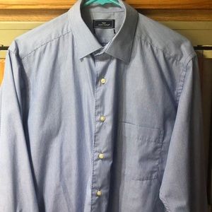🛍Dockers Men’s Blue‎ White stripe Dress Shirt M 15